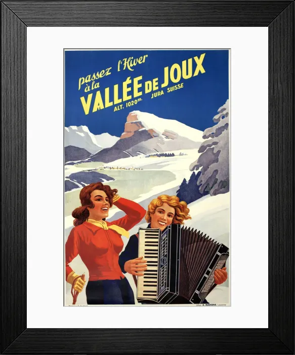 Framed Print : Poster, Winter in the Vallee de Joux, Jura, Switzerland Framed Print : Poster, Winter in the Vallee de Joux, Jura, Switzerland