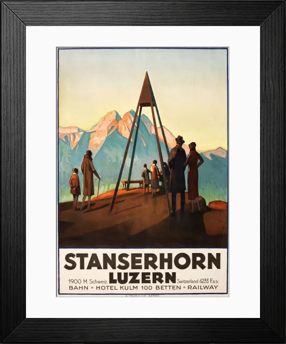 Framed Print : Poster, Stanserhorn, Lucerne, Switzerland Framed Print : Poster, Stanserhorn, Lucerne, Switzerland