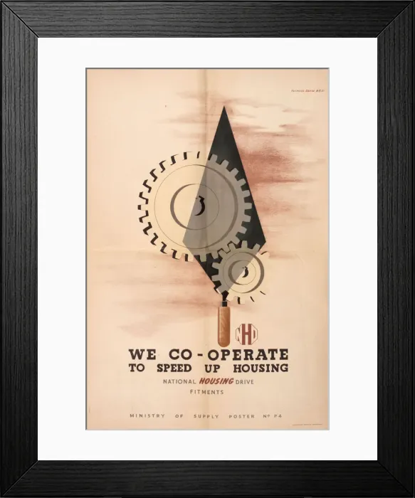 Framed Print : Poster, We co-operate to speed up housing Framed Print : Poster, We co-operate to speed up housing