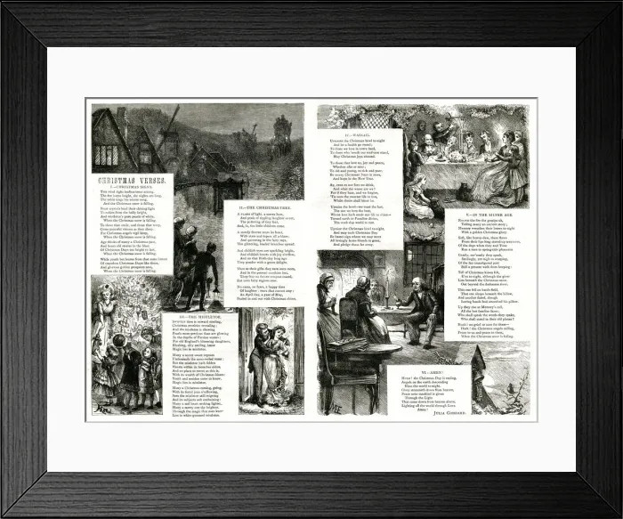 Framed Print : Christmas verses 1877 Framed Print : Christmas verses 1877