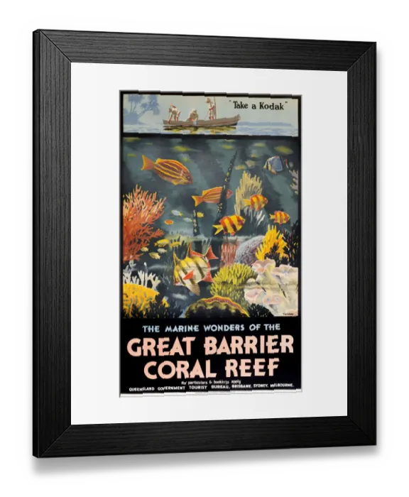 Framed Print : Poster, Great Barrier Coral Reef, Australia Framed Print : Poster, Great Barrier Coral Reef, Australia
