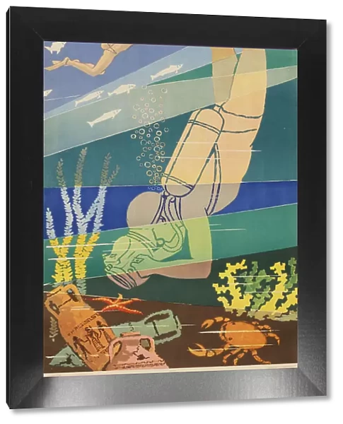 Russian poster, sea diving