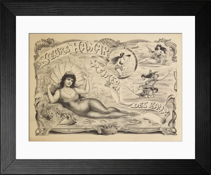Framed Print : French poster, aquatic performers, Les Soeurs Hamar Framed Print : French poster, aquatic performers, Les Soeurs Hamar