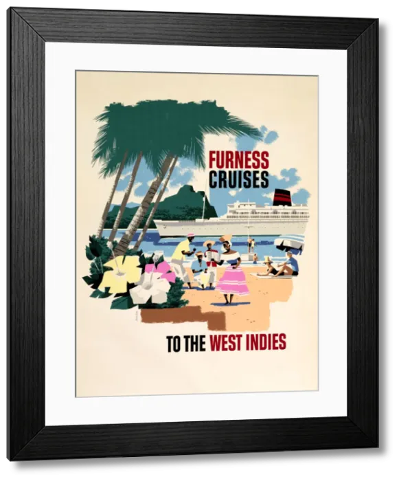 Framed Print : Poster, Furness Cruises to the West Indies Framed Print : Poster, Furness Cruises to the West Indies