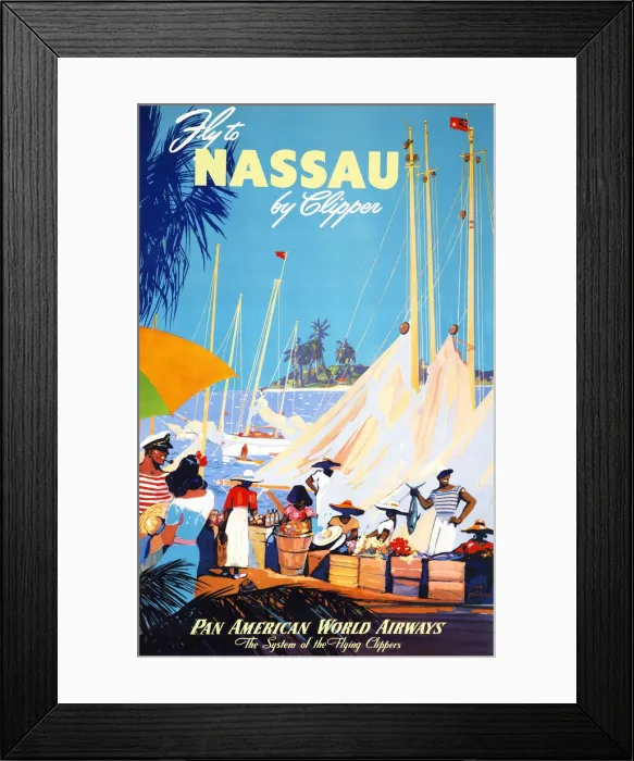 Framed Print : Poster, Pan American World Airways to Nassau Framed Print : Poster, Pan American World Airways to Nassau