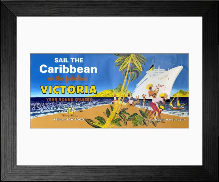 Framed Print : Poster, Victoria luxury cruises to the Caribbean Framed Print : Poster, Victoria luxury cruises to the Caribbean