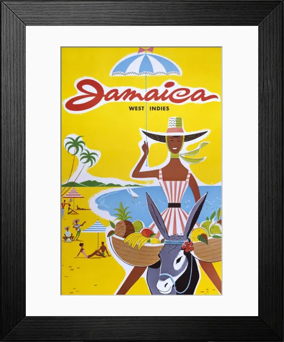 Framed Print : Poster, Jamaica, West Indies Framed Print : Poster, Jamaica, West Indies