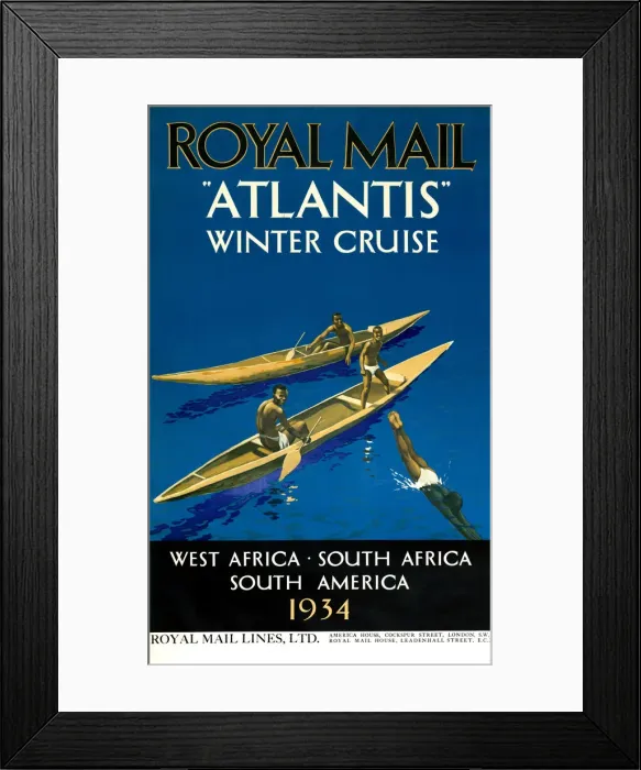 Framed Print : Poster, Royal Mail Atlantis Winter Cruise Framed Print : Poster, Royal Mail Atlantis Winter Cruise