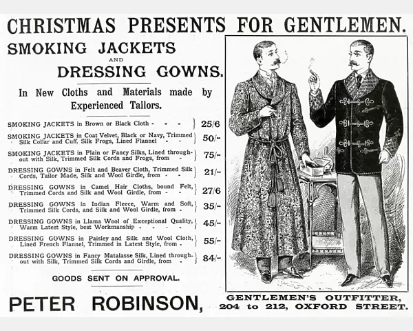 Advert for Peter Robinson, gentlemens clothing 1895