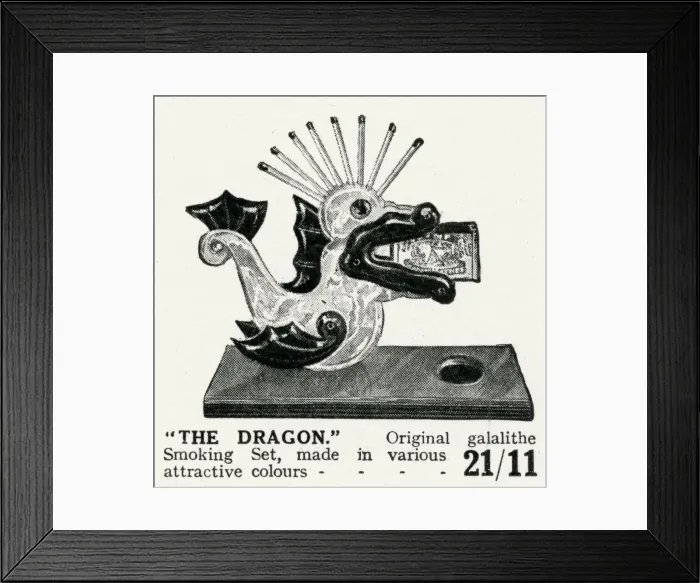 Framed Print : Christmas present - Dragon, smoking set 1922 Framed Print : Christmas present - Dragon, smoking set 1922