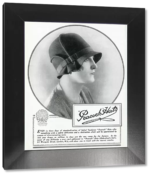 Advert for Peacock hats 1927