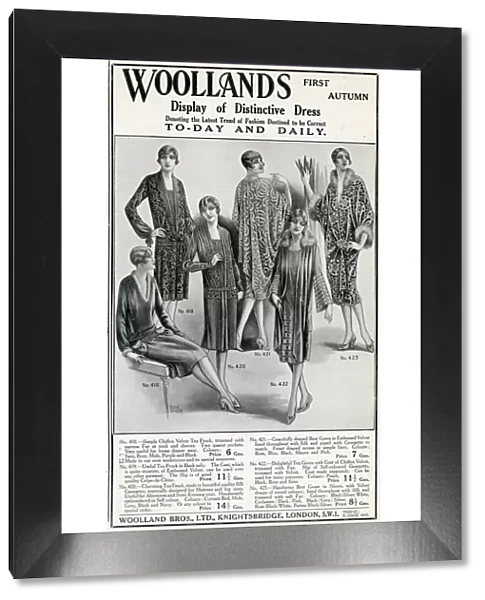 Advert for Woollands womens clothing 1927