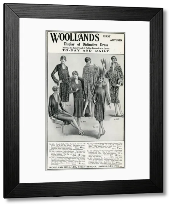 Framed Print : Advert for Woollands womens clothing 1927 Framed Print : Advert for Woollands womens clothing 1927