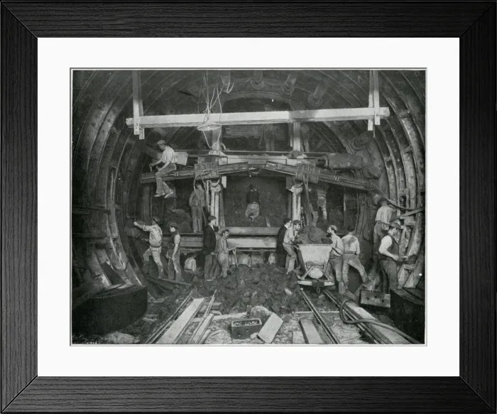 Framed Print : Excavating tube railway 1903 Framed Print : Excavating tube railway 1903
