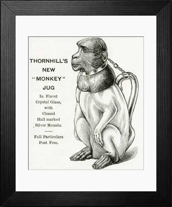 Framed Print : Christmas present - Monkey Jug 1893 Framed Print : Christmas present - Monkey Jug 1893
