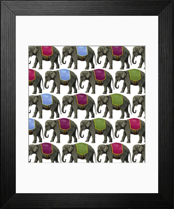 Framed Print : Repeating Pattern - Elephants Framed Print : Repeating Pattern - Elephants