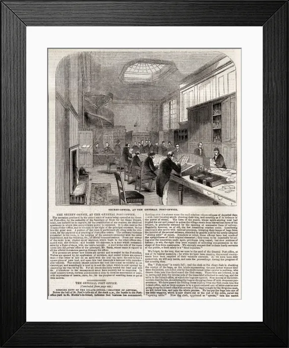 Framed Print : The Secret Office at the General Post Office, 1844 Framed Print : The Secret Office at the General Post Office, 1844