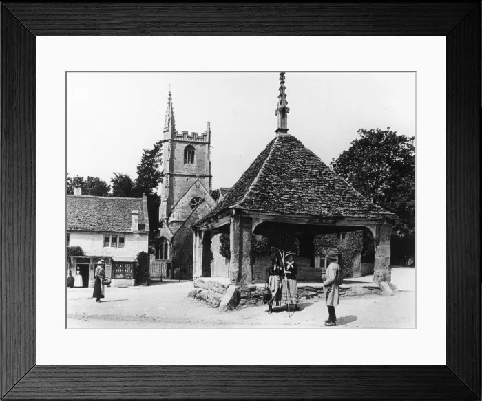 Framed Print : Village square, Castle Combe, Wiltshire 1890s Framed Print : Village square, Castle Combe, Wiltshire 1890s