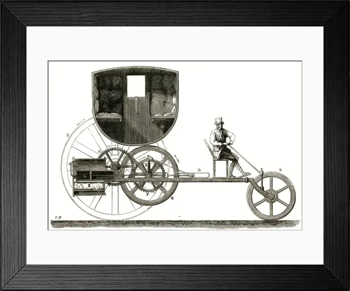 Framed Print : Trevithick & Vivians steam carriage 1801 Framed Print : Trevithick & Vivians steam carriage 1801