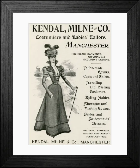 Framed Print : Advert for Kendal, Milne and Co. tailor-mades 1897 Framed Print : Advert for Kendal, Milne and Co. tailor-mades 1897