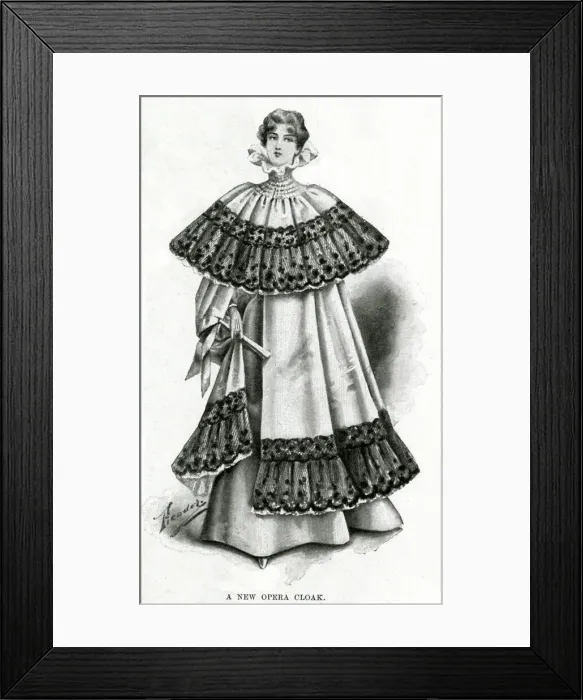 Framed Print : New opera cloak 1897 Framed Print : New opera cloak 1897