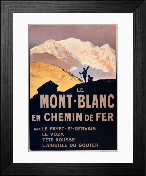 Framed Print : Poster, Mont Blanc by railway Framed Print : Poster, Mont Blanc by railway
