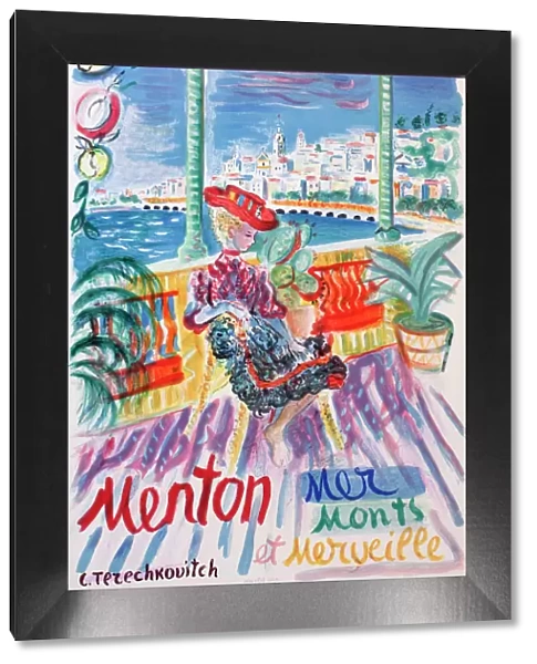 Poster, holidays in Menton, France