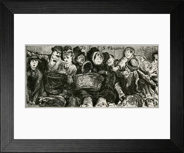Framed Print : 3rd Class Carriage, seats for 5 persons 1860s Framed Print : 3rd Class Carriage, seats for 5 persons 1860s