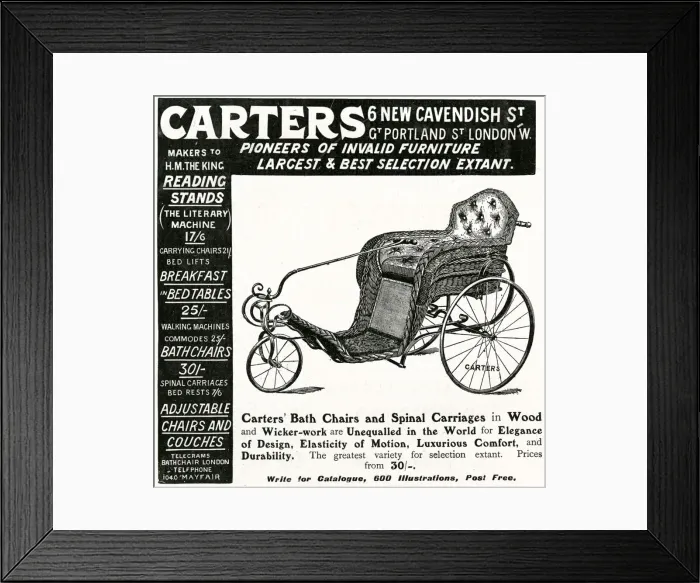 Framed Print : Advert for Carters spinal carriage 1906 Framed Print : Advert for Carters spinal carriage 1906