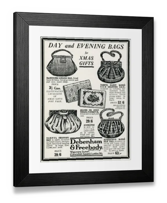 Framed Print : Advert for Debenham & Freebody womens pyjamas 1927 Framed Print : Advert for Debenham & Freebody womens pyjamas 1927