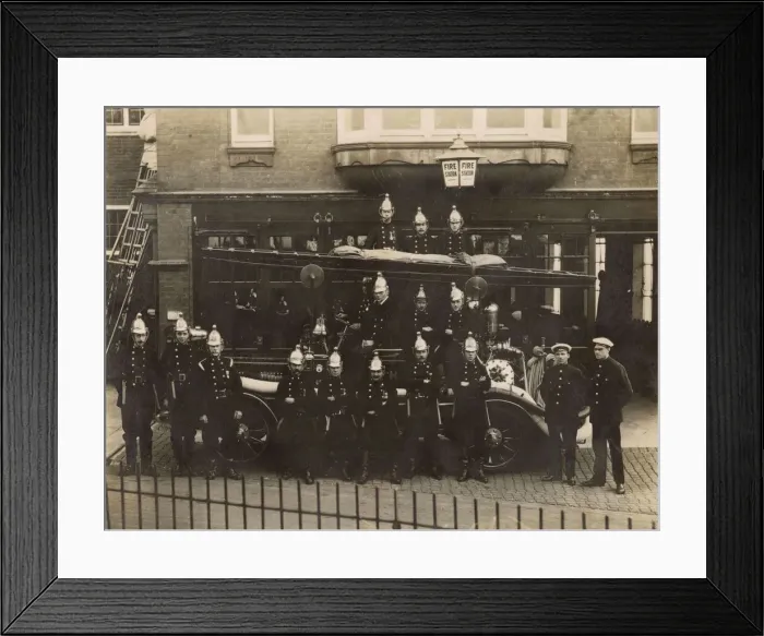 Framed Print : LFB-LCC Harrow Fire Brigade with engine Framed Print : LFB-LCC Harrow Fire Brigade with engine