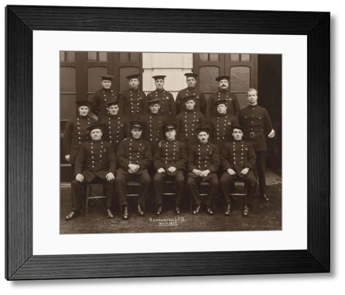 Framed Print : LCC-LFB Shoreditch Fire Station firemen Framed Print : LCC-LFB Shoreditch Fire Station firemen