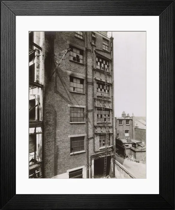 Framed Print : Warehouse building in Mare Street, Hackney, after a fire Framed Print : Warehouse building in Mare Street, Hackney, after a fire