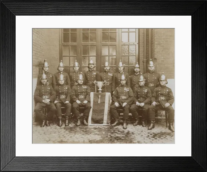 Framed Print : LCC-LFB firemen, winners of a trophy, Olympia 1912 Framed Print : LCC-LFB firemen, winners of a trophy, Olympia 1912