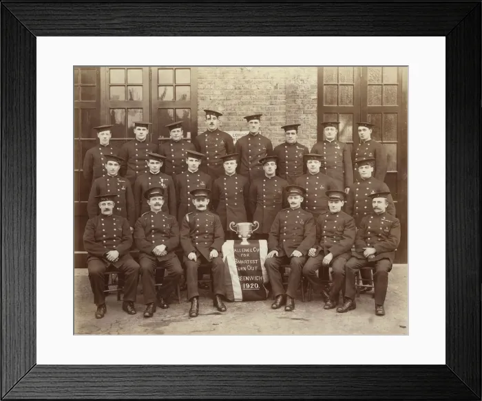 Framed Print : LCC-LFB Greenwich Station firemen, Challenge Cup winners Framed Print : LCC-LFB Greenwich Station firemen, Challenge Cup winners