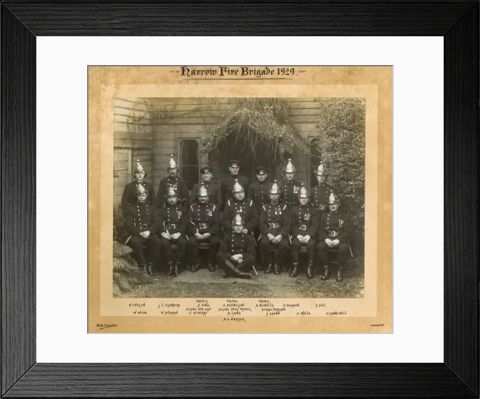 Framed Print : LFB-LCC Harrow Fire Brigade group photo Framed Print : LFB-LCC Harrow Fire Brigade group photo