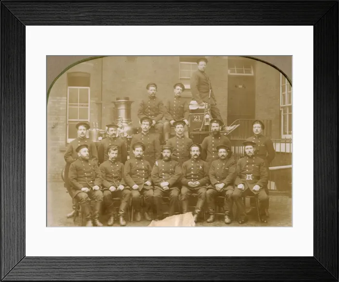 Framed Print : LCC-LFB Fire Station group photo with vehicle Framed Print : LCC-LFB Fire Station group photo with vehicle