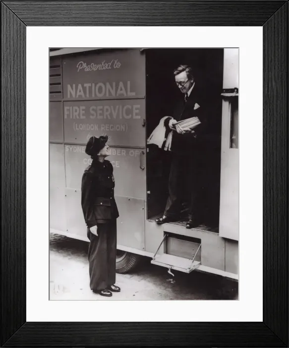 Framed Print : Herbert Morrison, mobile kitchen donation, WW2 Framed Print : Herbert Morrison, mobile kitchen donation, WW2