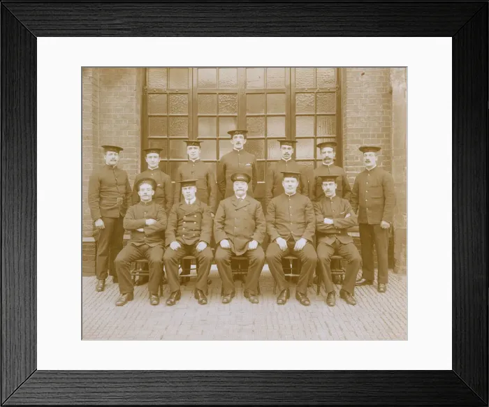 Framed Print : LCC-LFB Fire Station firemen, group photo Framed Print : LCC-LFB Fire Station firemen, group photo