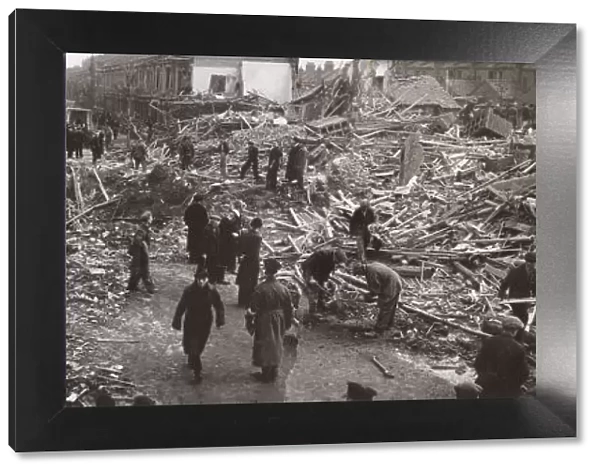 Bomb damage, Marlow Road, East Ham, WW2