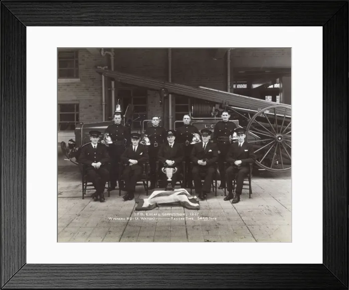 Framed Print : LCC-LFB Motor Escape Competition winners 1937 Framed Print : LCC-LFB Motor Escape Competition winners 1937