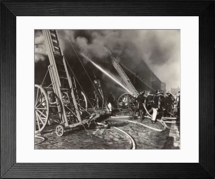 Framed Print : LFB firefighters in action in a London street Framed Print : LFB firefighters in action in a London street