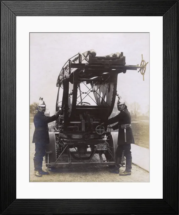 Framed Print : LCC-MFB firemen with vehicle Framed Print : LCC-MFB firemen with vehicle