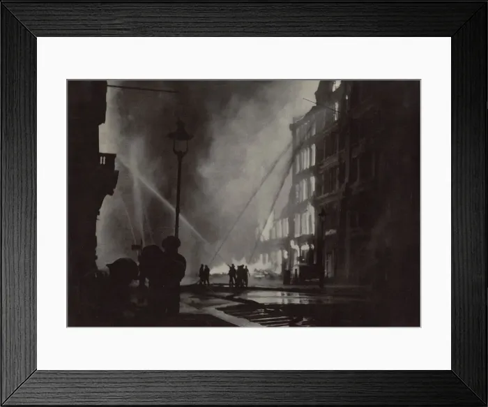 Framed Print : Blitz in London -- AFS firefighters in action, WW2 Framed Print : Blitz in London -- AFS firefighters in action, WW2