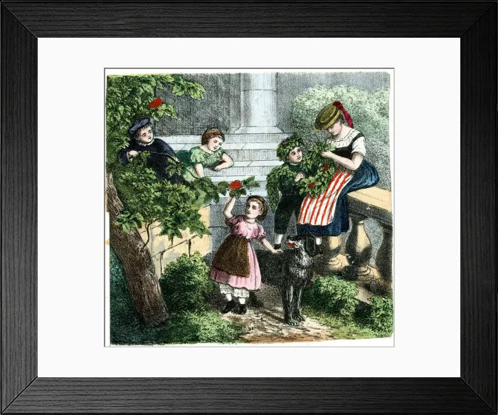 Framed Print : German print - Four Seasons - Spring Framed Print : German print - Four Seasons - Spring