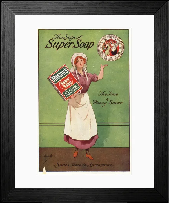 Framed Print : Advertising Insert - Hudsons Super Soap Framed Print : Advertising Insert - Hudsons Super Soap