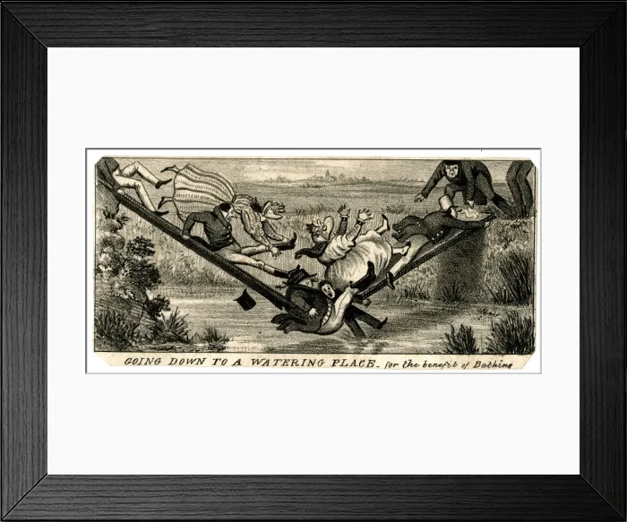 Framed Print : Cartoon - Going down to a watering place Framed Print : Cartoon - Going down to a watering place