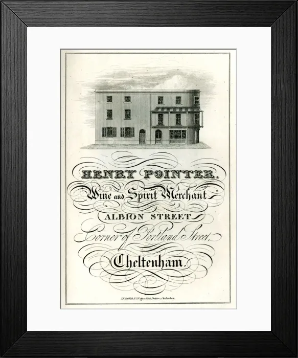 Framed Print : Advert, Henry Pointer, Wine and Spirit Merchant Framed Print : Advert, Henry Pointer, Wine and Spirit Merchant
