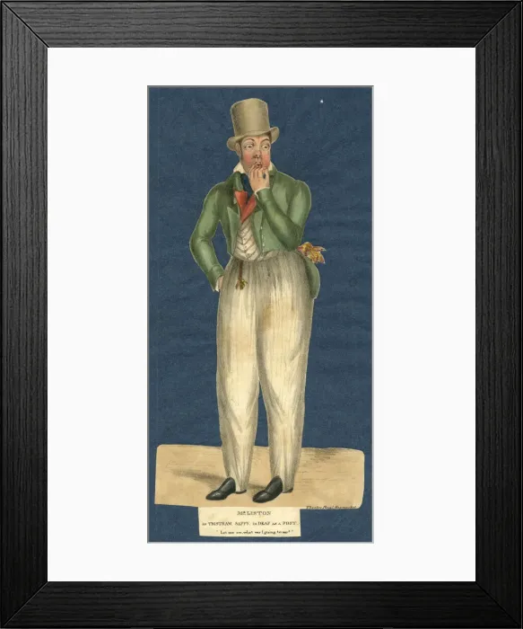Framed Print : Mr John Liston as Tristram Sappy in Deaf as a Post Framed Print : Mr John Liston as Tristram Sappy in Deaf as a Post