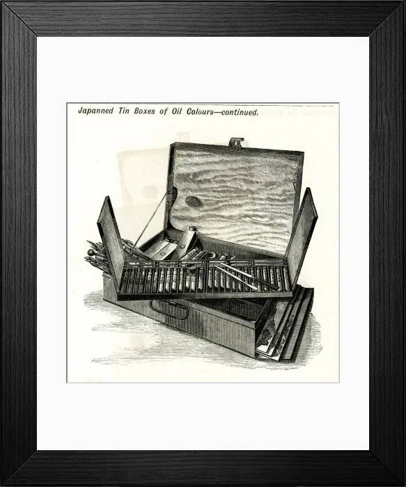 Framed Print : Japanned Tin Box of Oil Colours Framed Print : Japanned Tin Box of Oil Colours